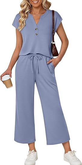 Two Piece Lounge Sets for Women Spring Vacation Beach Travel Airport Outfits Casual Cruise Fashion 2026